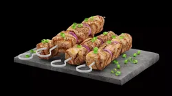 Grilled Meat Skewers Low-poly 3D model