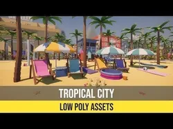 Low Poly Tropical City Low-poly 3D model