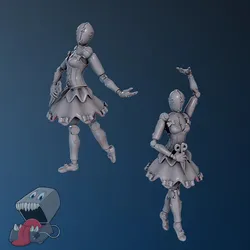 Mechanical balerina - pose 1 and 2