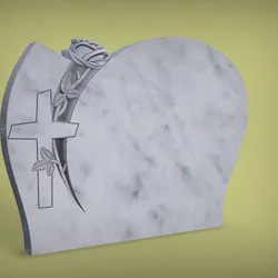 Memorial Tombstone with rose 3D model
