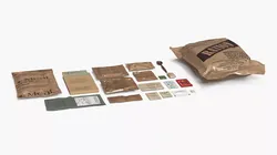 Military Meal Ration Pack with Food Set 3D model