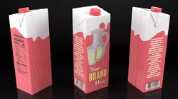 Mockup Aseptic Carton Pack with Screw Cap Red 3D model