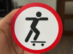 No Skate Sign coaster - Free 3D Print Model