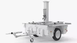 Outdoor Cooking Trailer Open White 3D model