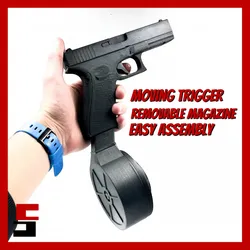 PISTOL Glock 17 Drum Magazine MOVABLE TRIGGER PARTS articulated