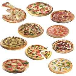pizza collection  Low-poly 3D model