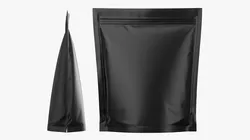 Realistic Matte Black Stand Up Pouch Mockup 08 3D model