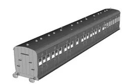 SR/LSWR diagram 287 58ft composite trailer push pull coach 1/100 scale