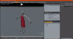 Striped Cooking Apron on Woman Mannequin 3D model