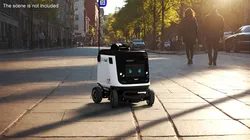 White Delivery Robot Kiwibot Rigged 3D model