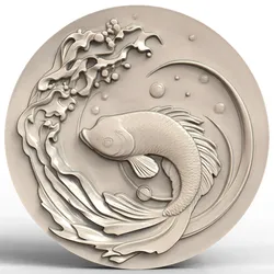 3D Model STL File for CNC Router/Laser & 3D Printer A Fish that Can Generate Explosive Bubbles