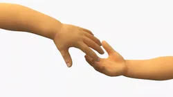 Asian Baby Hands Rigged for Maya 3D model