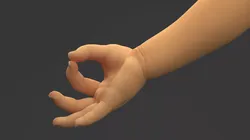 Asian Child Hand OK Pose 3D model