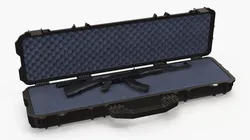Assembled Black AK 47 in Open Hard Case 3D model