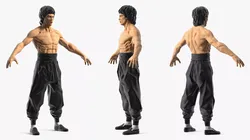 Bruce Lee Toy A-Pose 3D model