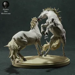 Camargue Horse Stags Fight