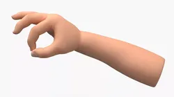 Caucasian Child Hand OK Pose 3D model