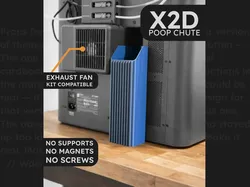 Fast X2D/P2S Poop Chute - Free 3D Print Model