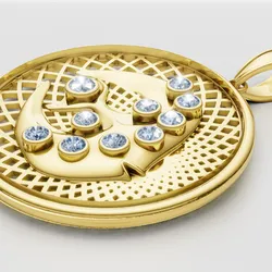 gold lattice pendant 3d printable model