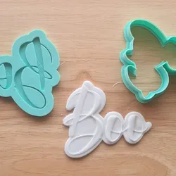 Halloween BOO Cookie Cutter - Spooky 3D Printed STL - Ultra-Sharp Raised Text Cutter for Party Treats & Baking