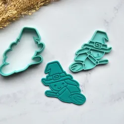 Halloween Witch Cookie Cutter - Spooky 3D Printed STL - Ultra-Sharp Magical Cutter for Party Treats