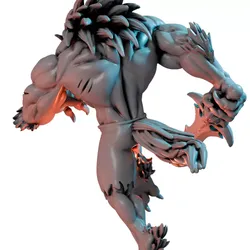 Moonfang Werewolf Swordfighter III - Board Game Miniature STL 3D print model