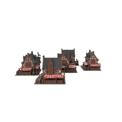 PACK OF MEDIEVAL HOUSES-PJH3D