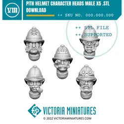 Pith Helmet Character Heads Male.