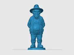 Pot-bellied old Umarell with a hat - Free 3D Print Model