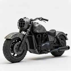 Realistic Stylized Dwarven Motorcycle 3D Model Low-poly 3D model