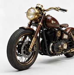 Realistic Stylized Steampunk Motorcycle 3D Model Low-poly 3D model