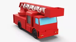 Cartoon Fire Truck Low-poly 3D model