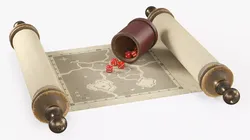Game Scroll with Dice 3D model