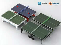 Modern and Outdoor Table Tennis Ping Pong Tables Pack 3D model