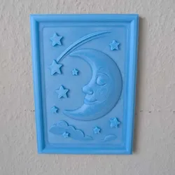 Moon & starry sky - dreamlike 3D relief for the children's room