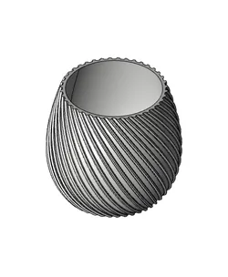 Set of 3 Spiral Pattern Planters with Drainage Holes
