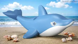 Dolphin Inflatable Pool Float Blue 3D model