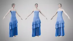 Dress 39 Little Boy Blue With Design Low-poly 3D model
