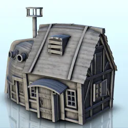 Pirate house with wooden mast (5) - Pirate Jungle Island Beach Piracy Caribbean Medieval terrain