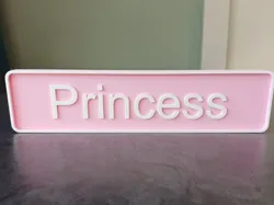 Princess Sign – Cute Pink Room Decor - Free 3D Print Model