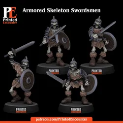 Skeleton Swordsmen Warriors Armored