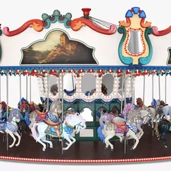 Amusement Park Carousel Rigged 3D model