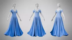 Dress 38 Little Boy Blue Low-poly 3D model