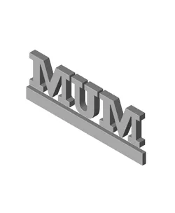 Mum Mom (word/text with floral design on stand)
