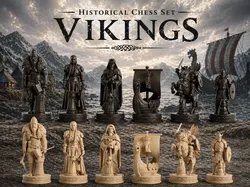 Set Completo de Ajedrez Vikingo Piezas de Ajedrez 3D Imprimibles 3D print model