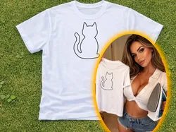 T-shirt print - minimal cat - Free 3D Print Model