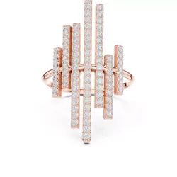 Round Diamond Seven Line Statement Ring 3DM STL Video 3D print model