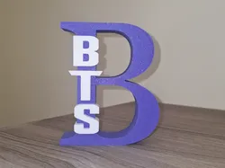 BTS decorative letter B name - No AMS - Free 3D Print Model