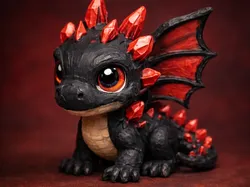 Ruby Crystal Dragon – Hand Painted Style Miniature - Free 3D Print Model
