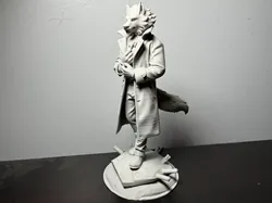 Shirou Ogami: The Silver Wolf Savior Sculpture - Free 3D Print Model